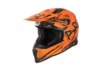 KIMO BRO V2 Kinder Motorrad Crosshelm Sport orange-matt mit ECE